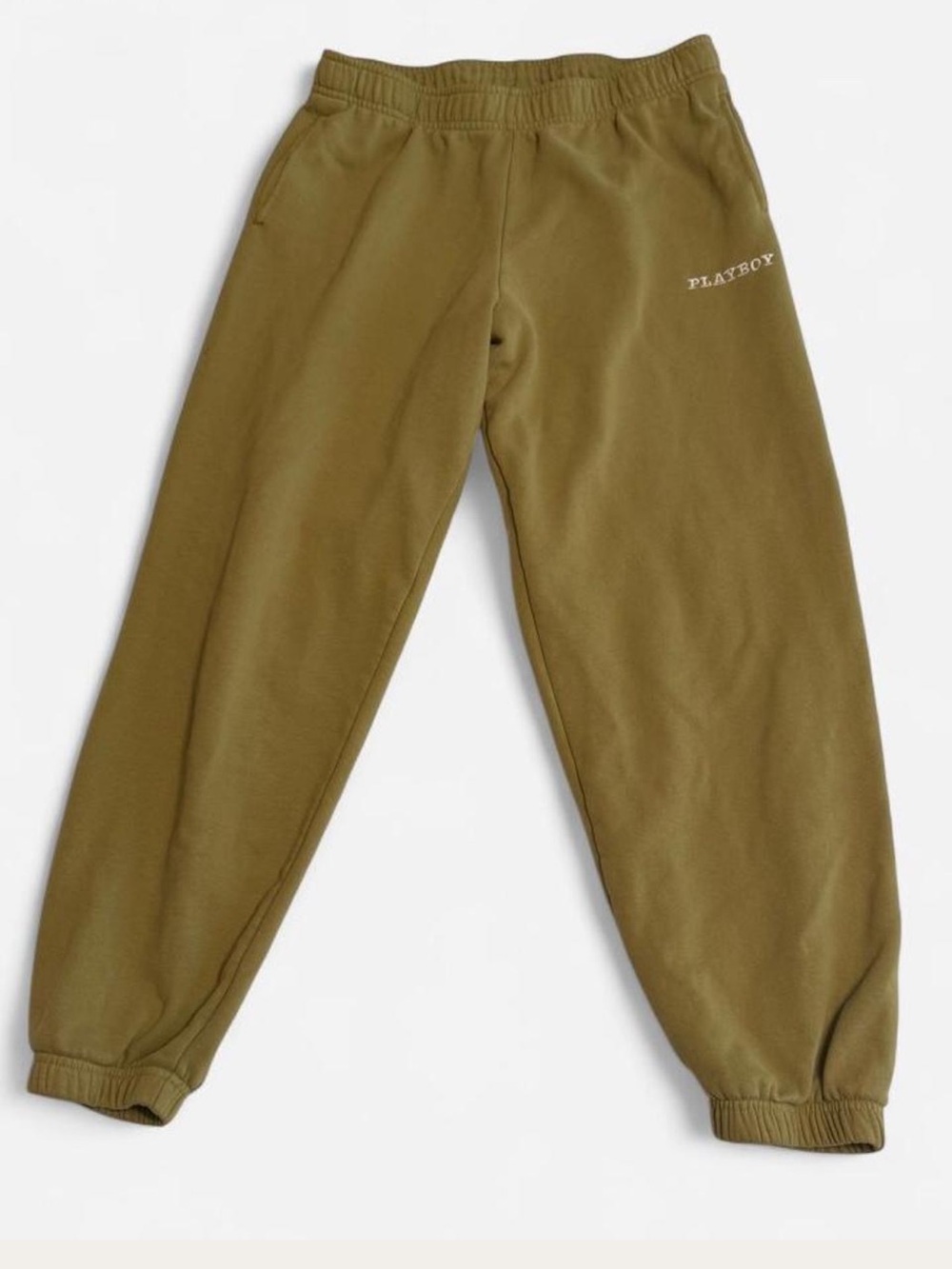 PLAYBOY by Pacsun Olive Green Womens Fleece Joggers sweatpants Sz large